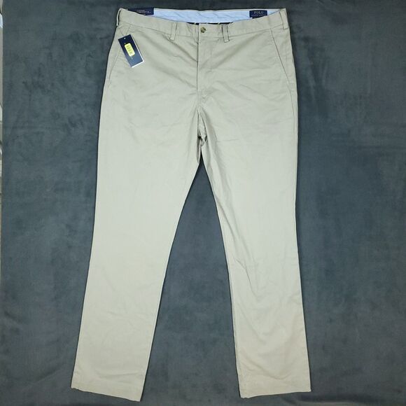 Polo Ralph Lauren Pants Mens 38x34 Tan Stretch Straight Fit Chino Classic New